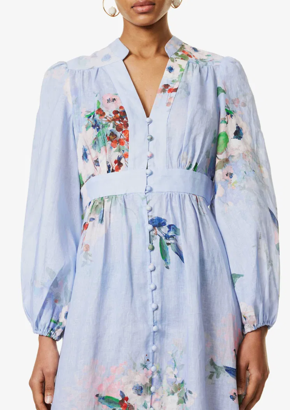 Zimmermann Everley Linen Midi Dress size 1 US 6