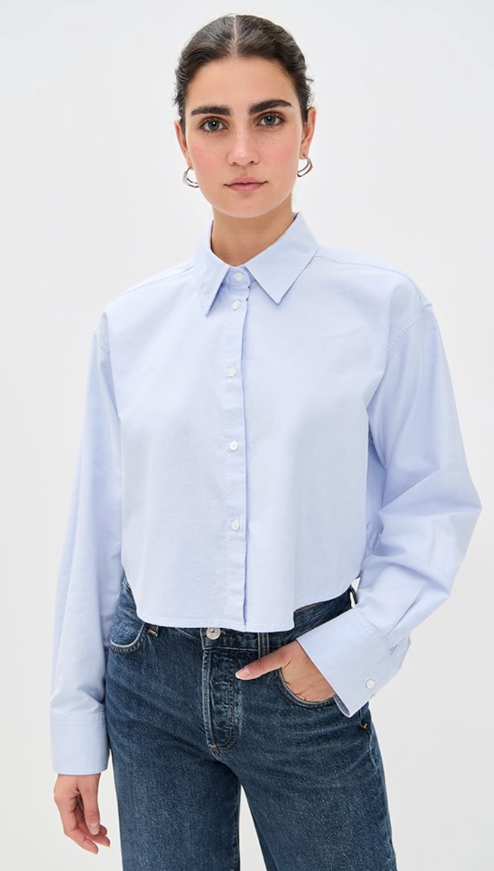 TWP Little Big Joe Cropped Button-Front Shirt size M / L