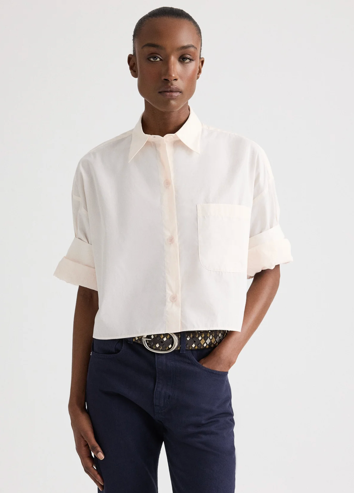 TWP Next EX Cropped Shirt in Pink size M/L