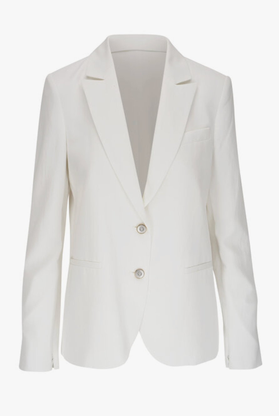 TWP Boyfriend Blazer with Zipper in White size S