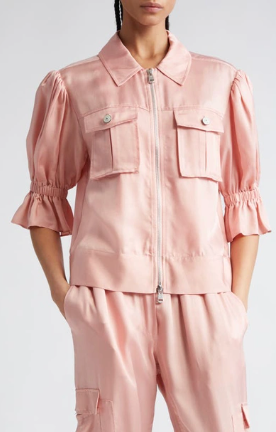 Cinq a Sept Holly Ruffle Sleeve Jacket and Giles Cargo Joggers size XS