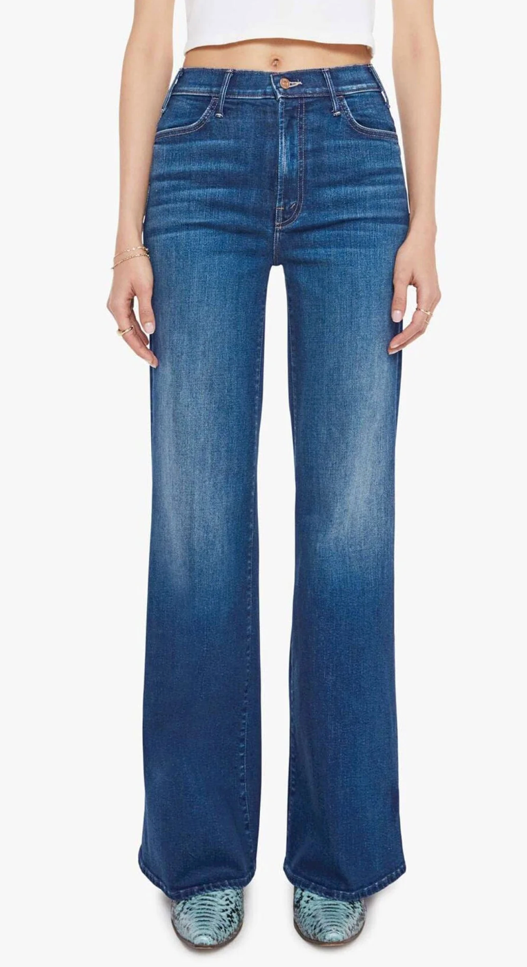 Mother The Hustler Roller Sneak High Rise Wide Leg Jeans size 25