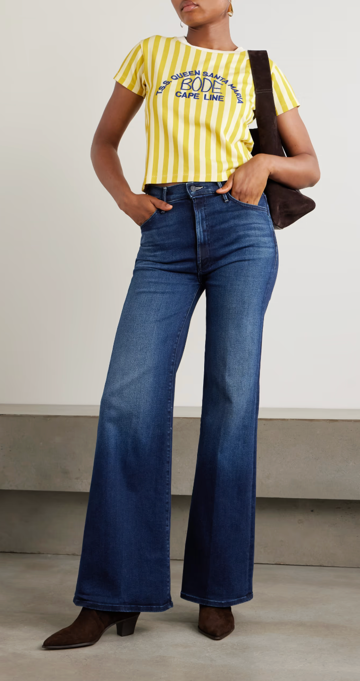 Mother The Hustler Roller Sneak High Rise Wide Leg Jeans size 25