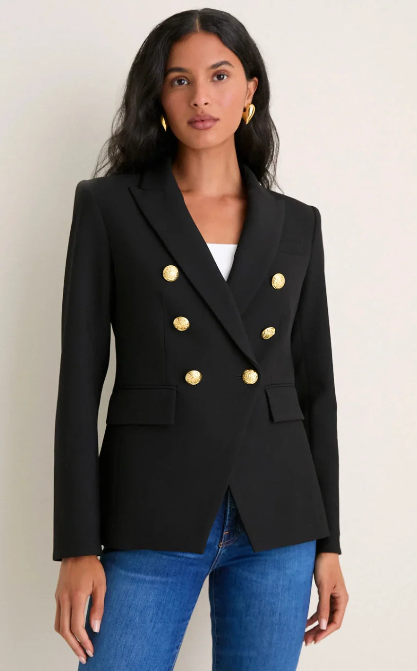 Veronica Beard Miller Dickey Blazer Jacket Black and Gold size 4