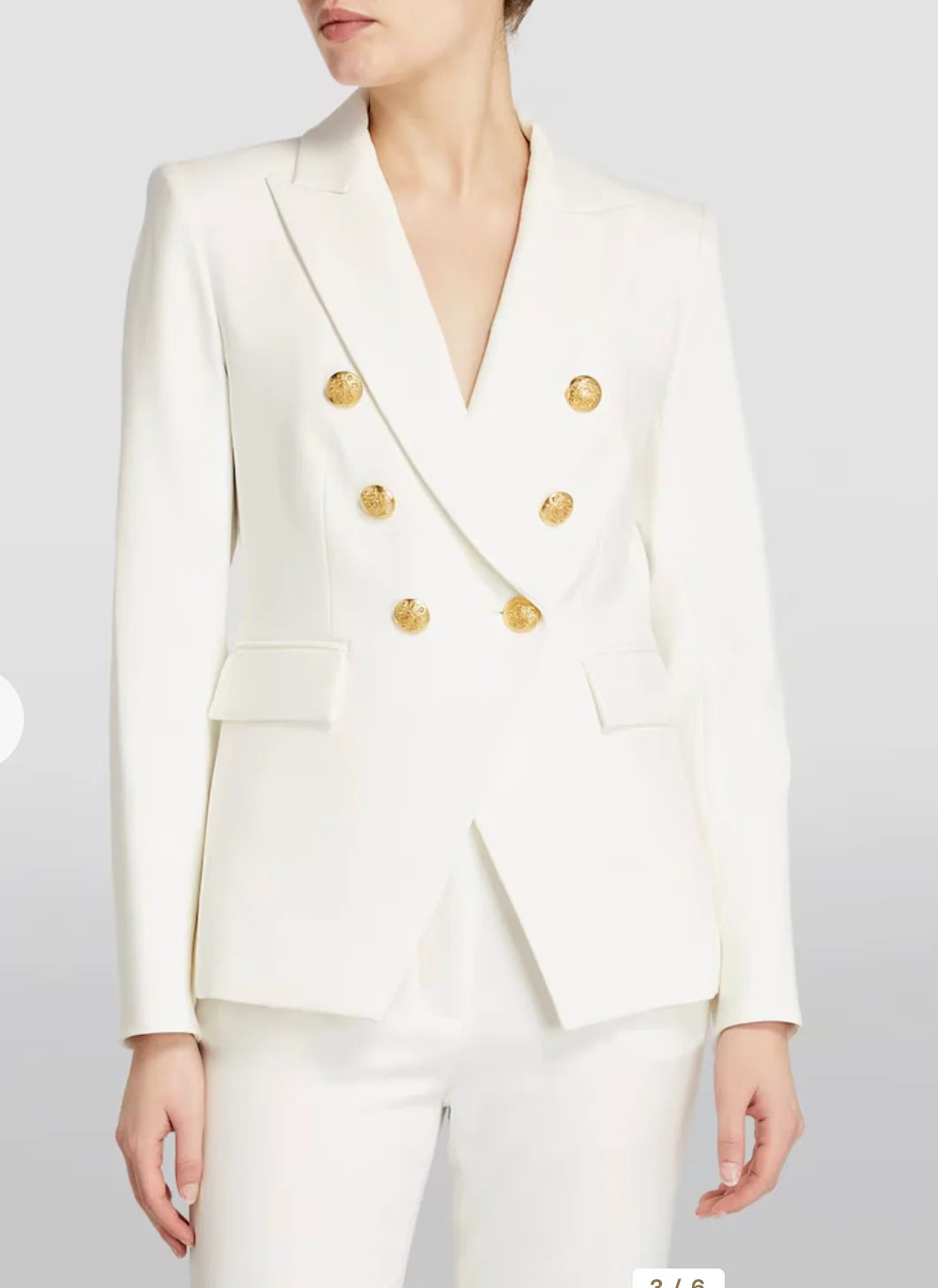 Veronica Beard Miller Dickey Jacket in White Gold Buttons size 00