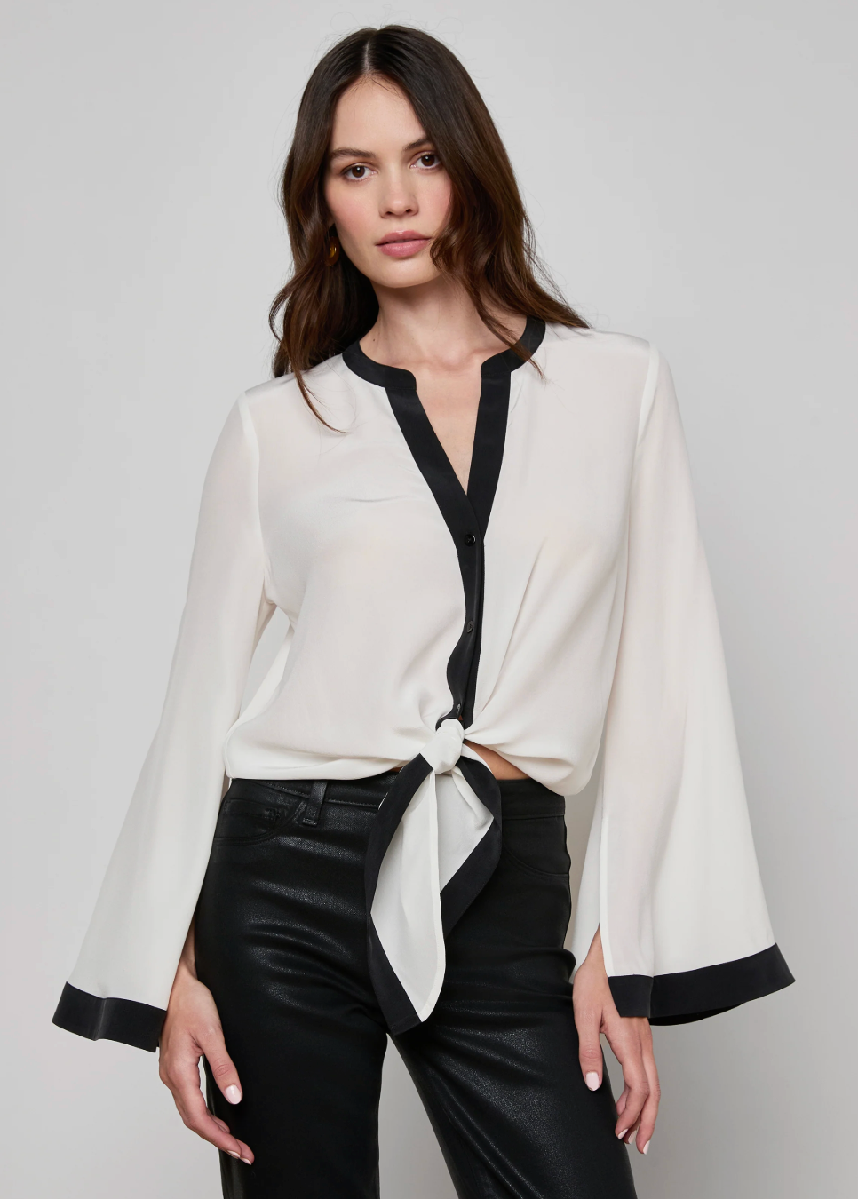 L'Agence Charlize Bell Western Toile Silk Blouse size XS