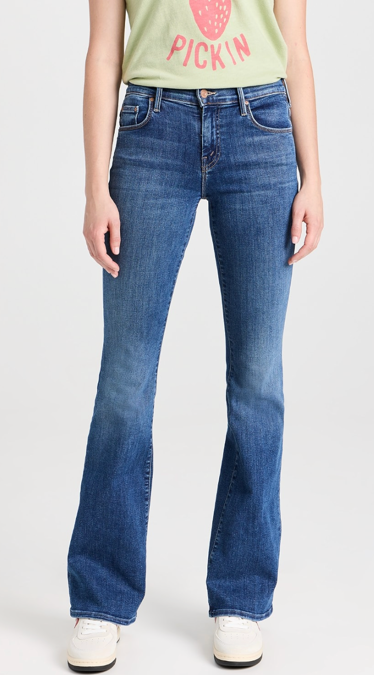 Mother The Down Low Weekender Heel in High Tide Wash size 30