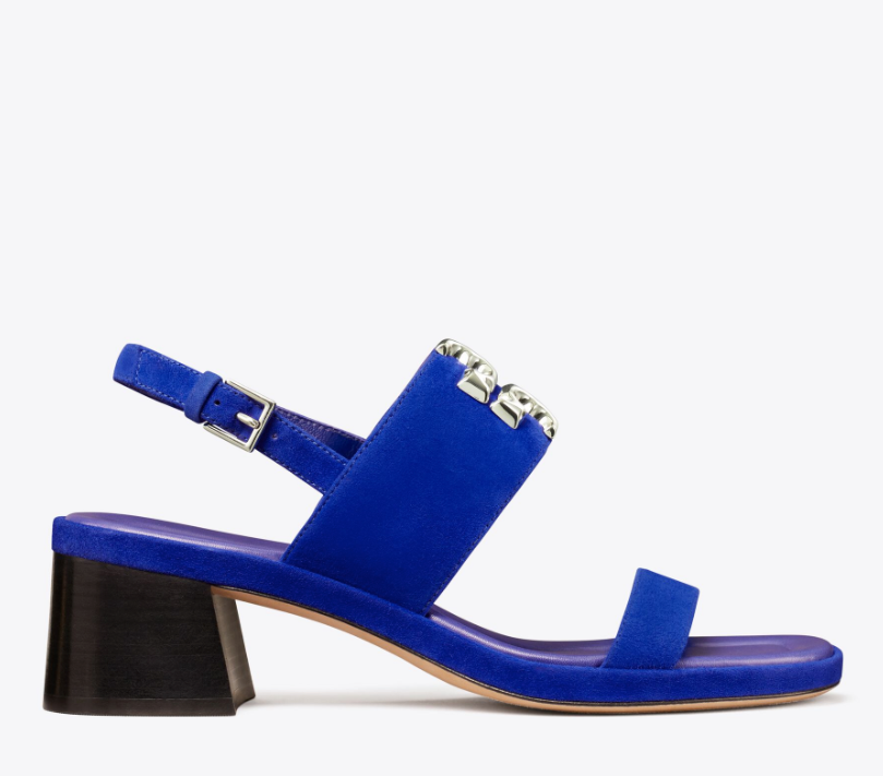 Tory Burch Eleanor Heel Sandal in Marine Amore size 7