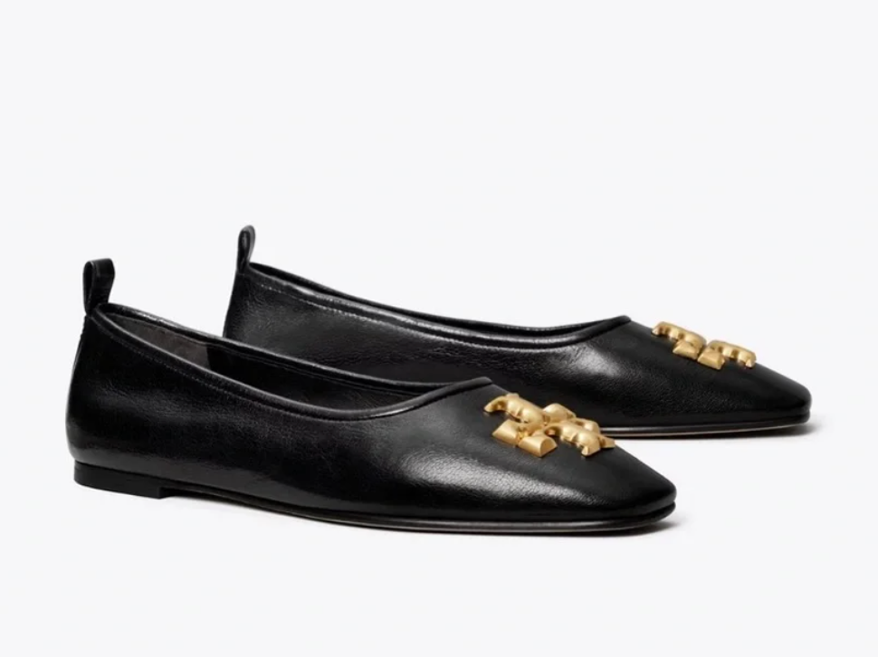 Tory Burch Eleanor Ballet Flats in Perfect Black size 7