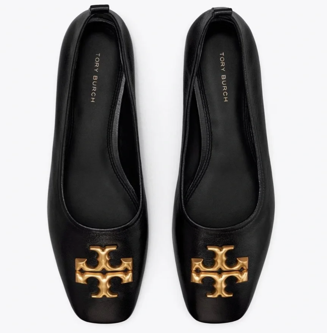 Tory Burch Eleanor Ballet Flats in Perfect Black size 7