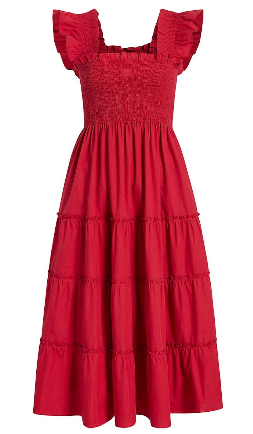 Hill House The Ellie Nap Dress in Red size S