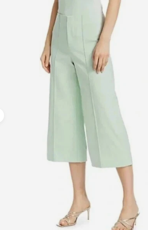 Alice and Olivia Dylan Wide Leg Cropped Pants in Pistachio size 2