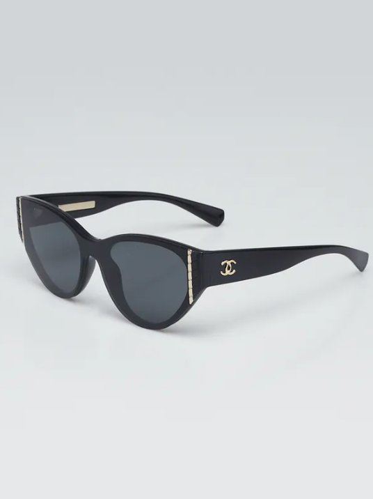 Chanel Acetate Cat Eye Sunglasses 6054 Black