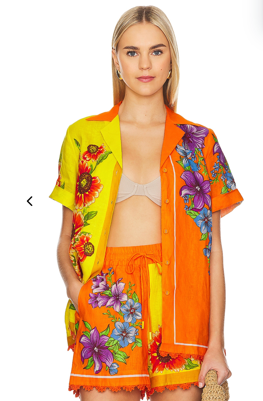 Alemais Jude Shorts in Orange & Yellow size 14 US 10