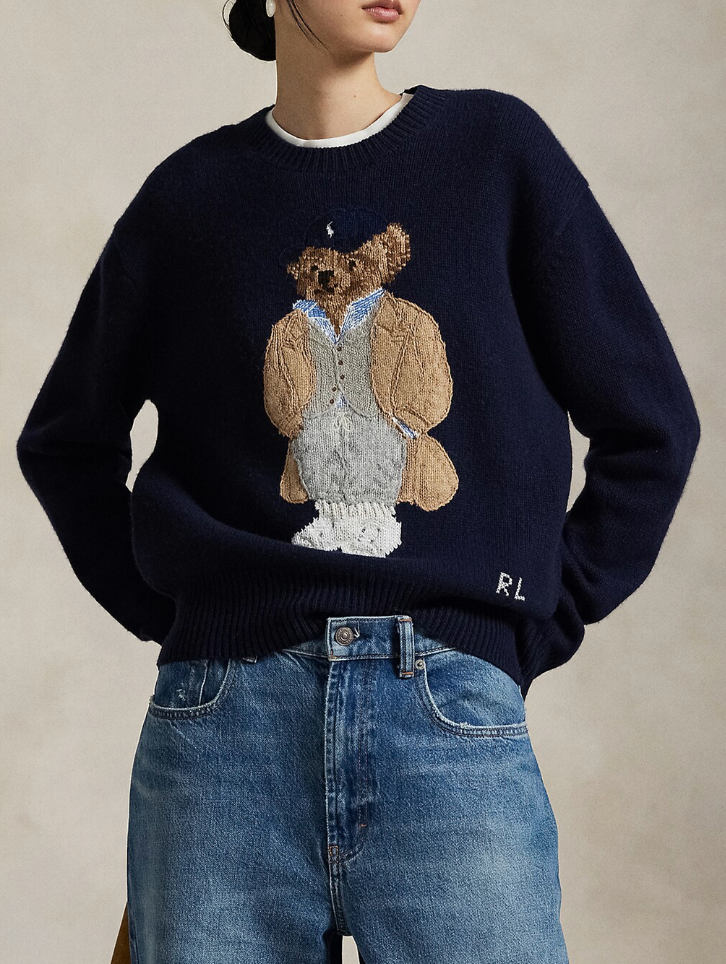 Polo Ralph Lauren Navy Cashmere Bear Sweater size M