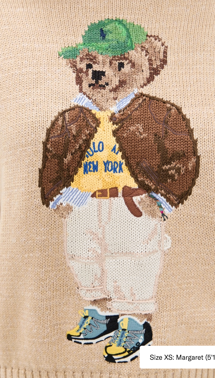 Polo Ralph Lauren Tan Bear Sweater size S
