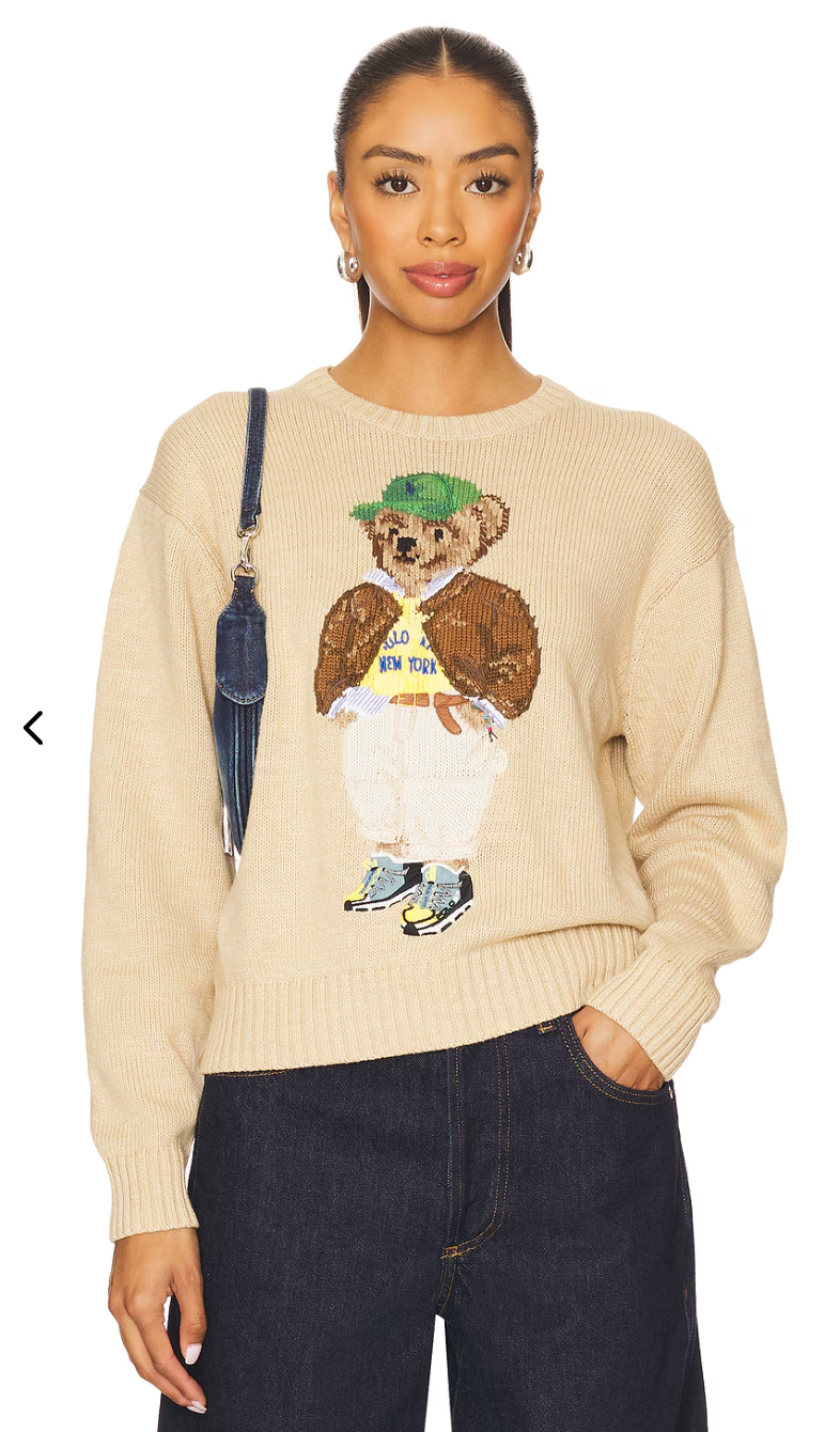 Polo Ralph Lauren Tan Bear Sweater size S