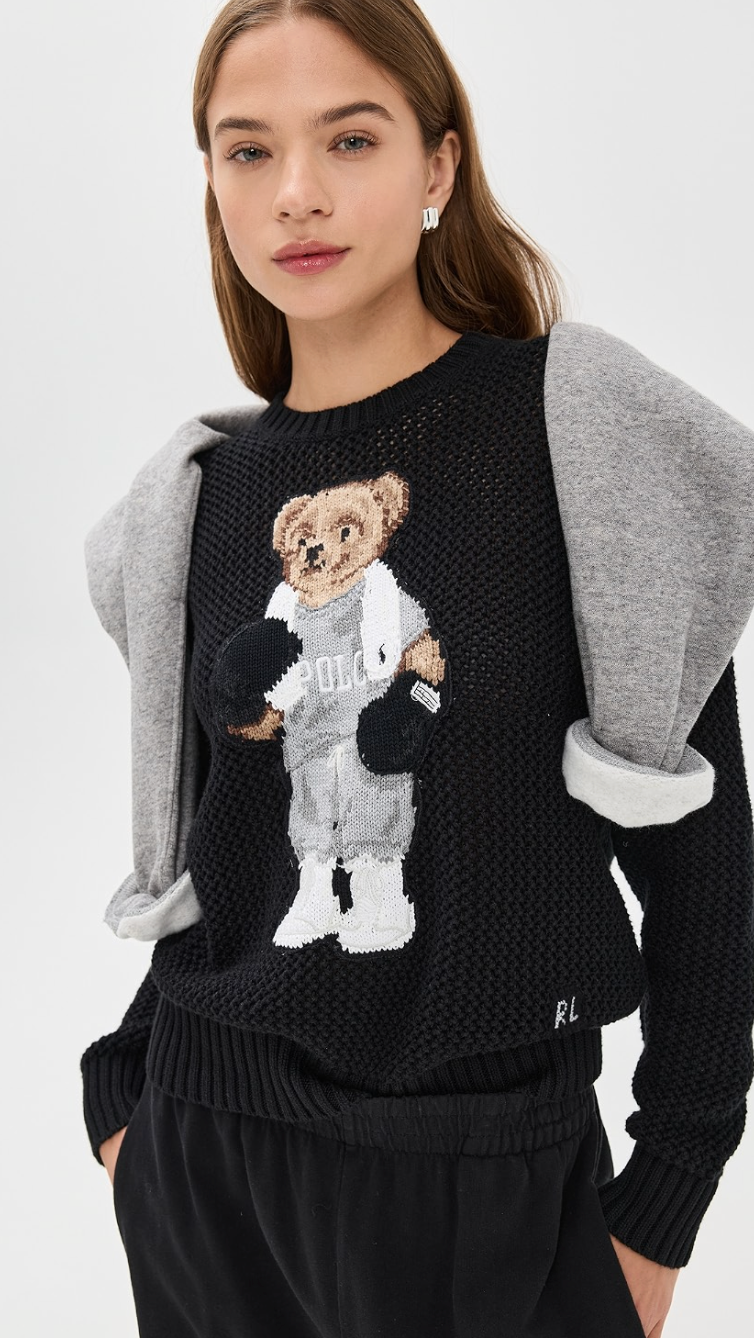 Polo Ralph Lauren Bear Cotton Crewneck Sweater size M