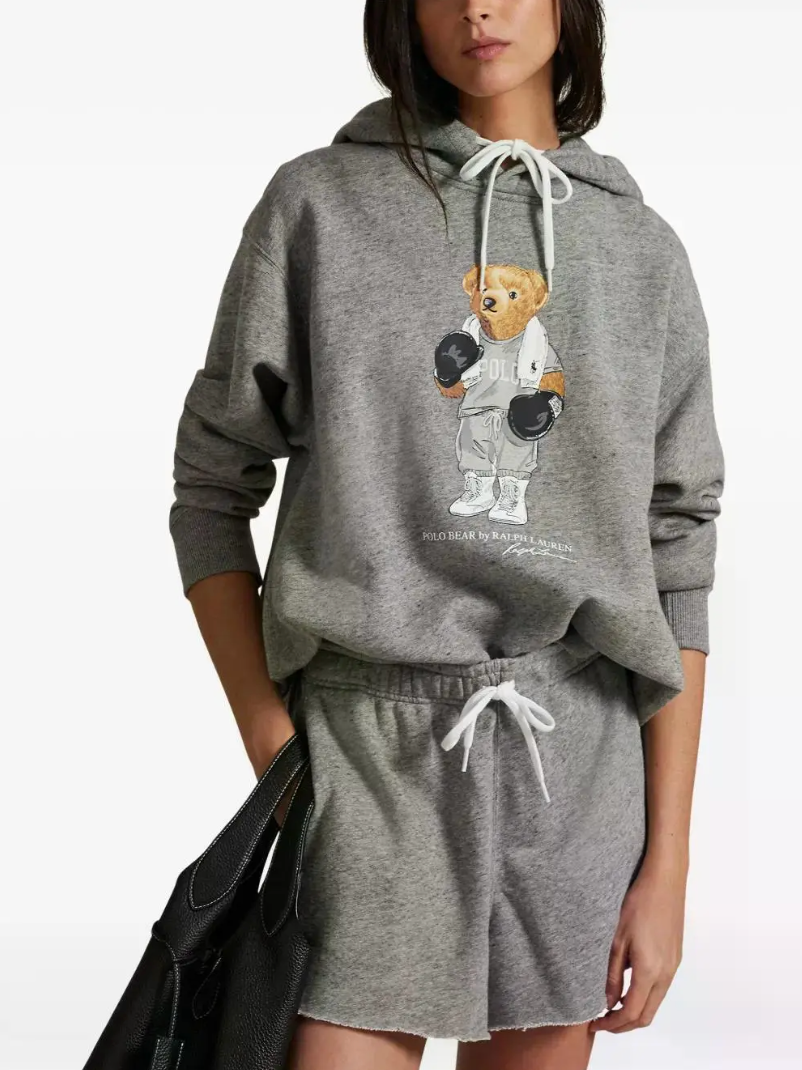 Polo Ralph Lauren Fleece Polo Bear Hoodie in Gray size S