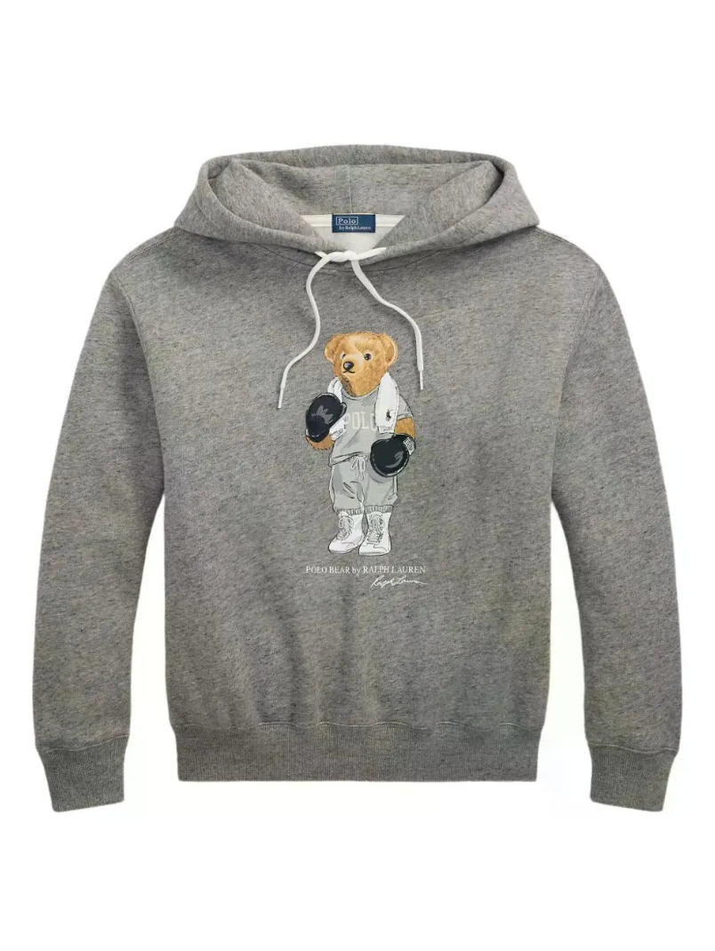 Polo Ralph Lauren Fleece Polo Bear Hoodie in Gray size S