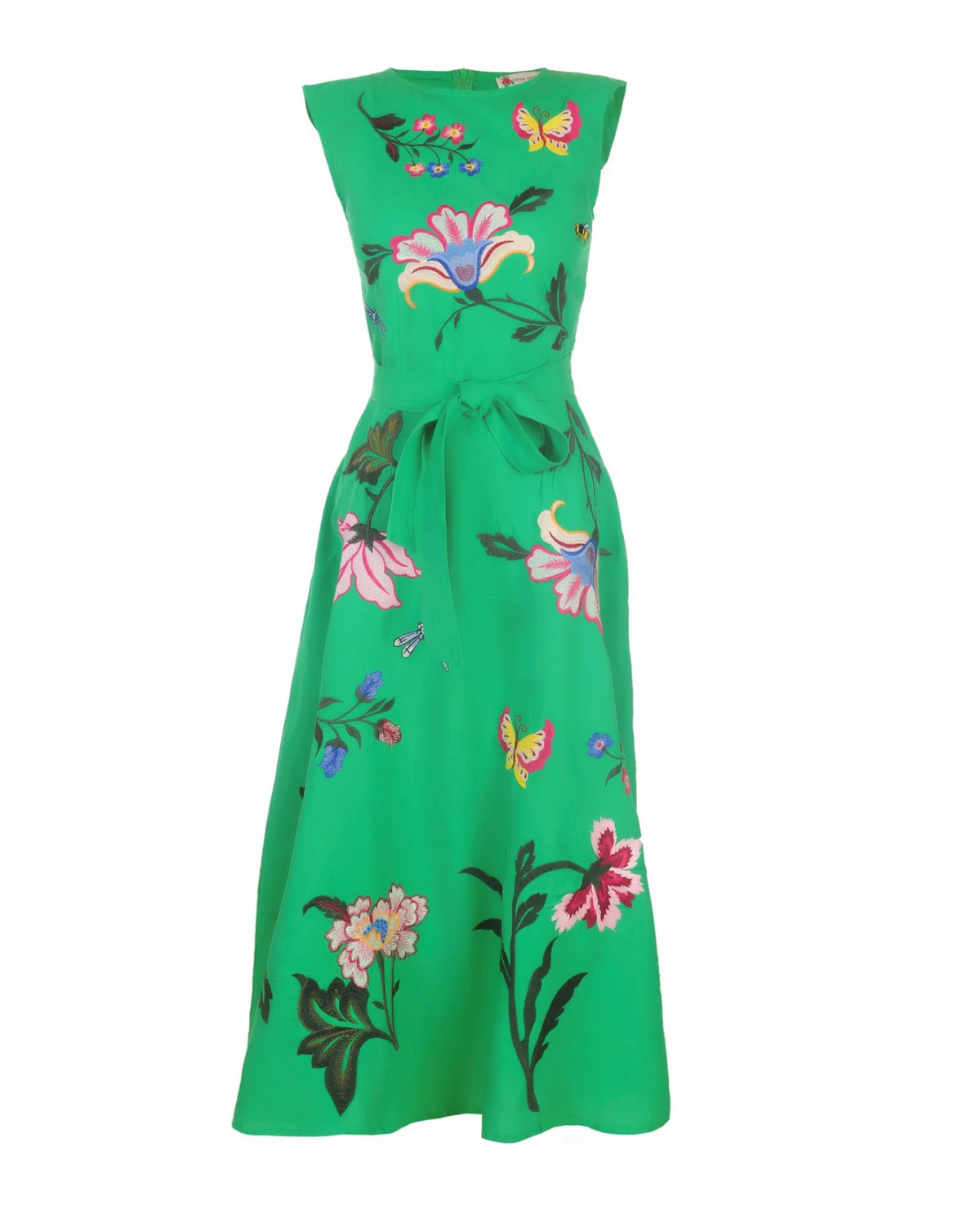 Fanm Mon Gloriosa Hand-Embroidered Sleeveless Midi Dress size L