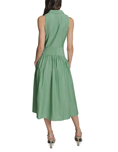 Karl Lagerfeld Striped Green Shirt Midi Dress size 2