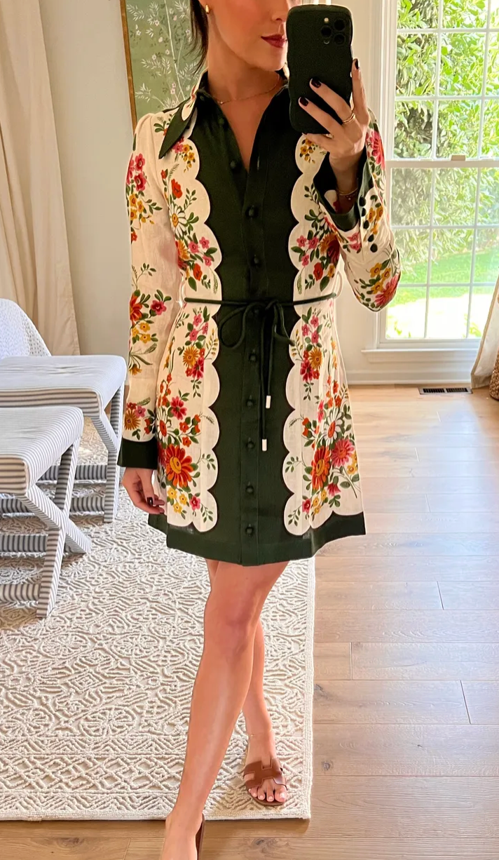 Alemais Elisabetta Mini Dress in Linen size AU 10 US 6