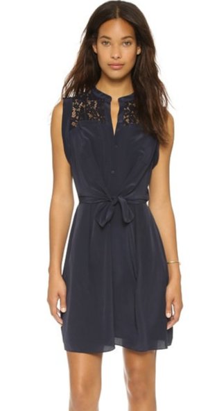 Rebecca Taylor Sleeveless Silk and Lace Dress size 6