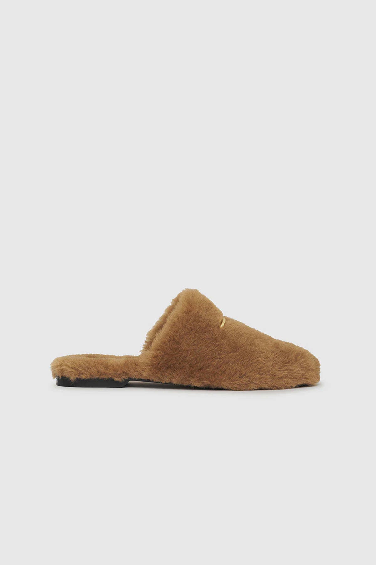 Anine Bing Shearling Mules Shoes in Camel Size 39 US 9