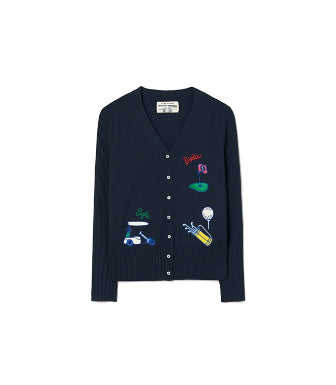 Tory Sport Performance Cashmere Fairway Cardigan Navy size XS