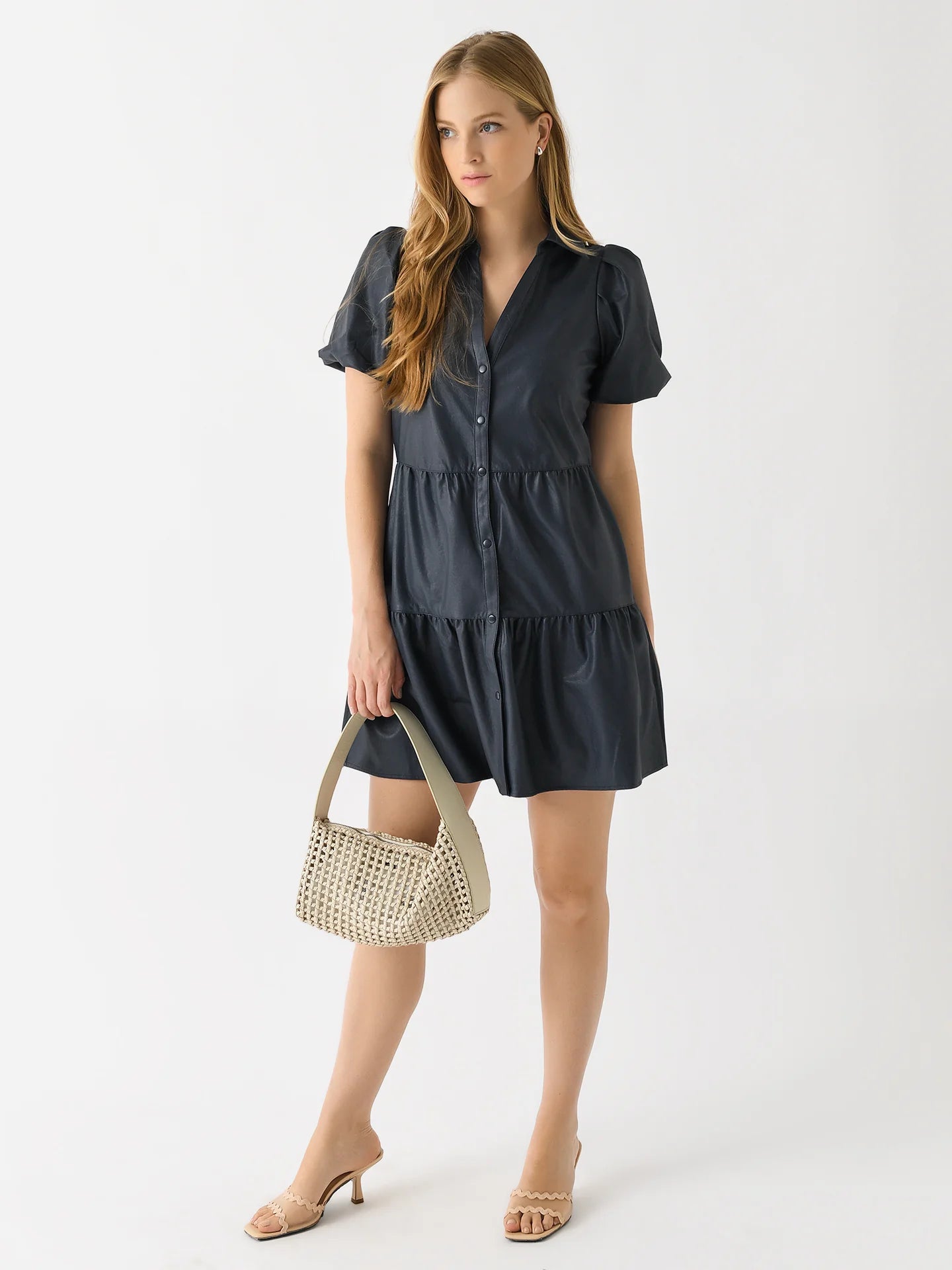 Brochu Walker The Havana Vegan Leather Mini Dress size M