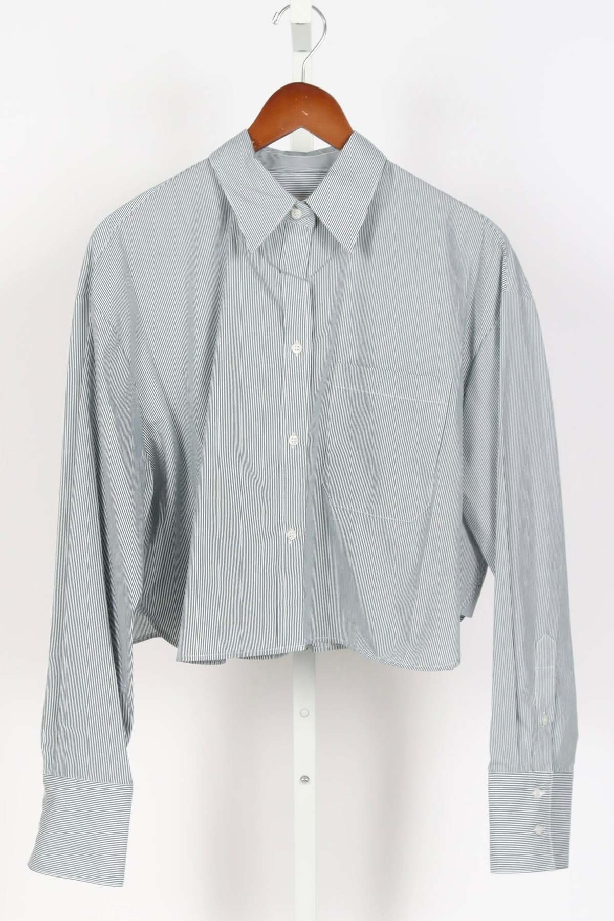 TWP Little Big Joe Stripe Cotton Crop Button-Up Shirt size M/L