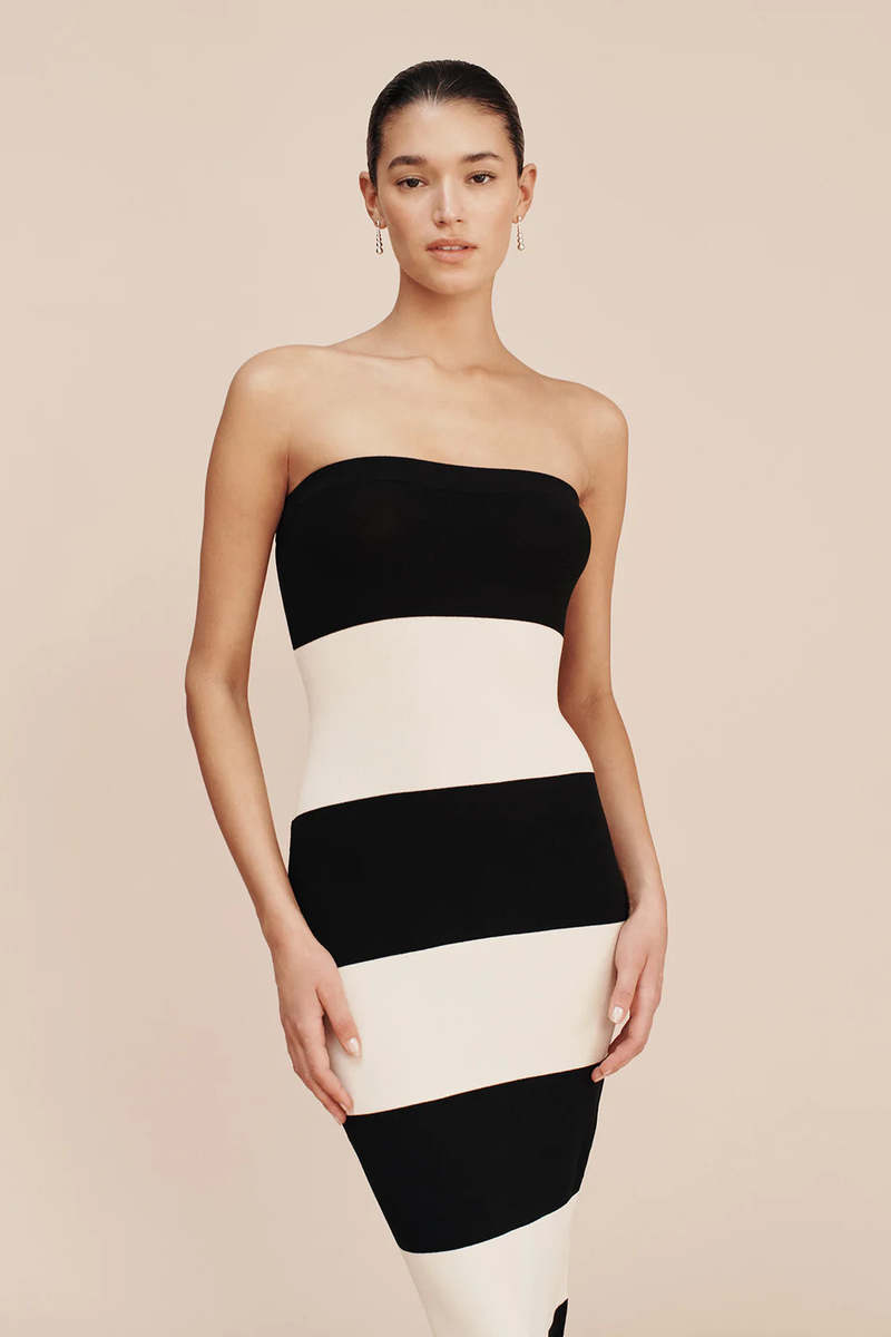 Posse Theo Strapless Striped Dress size S