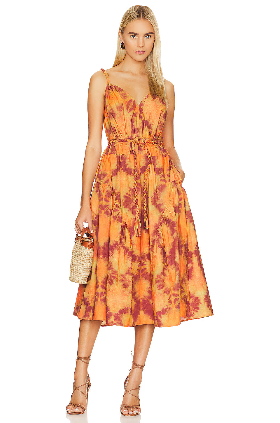 Ulla Johnson Valentina Midi Dress in Red Topaz size 4
