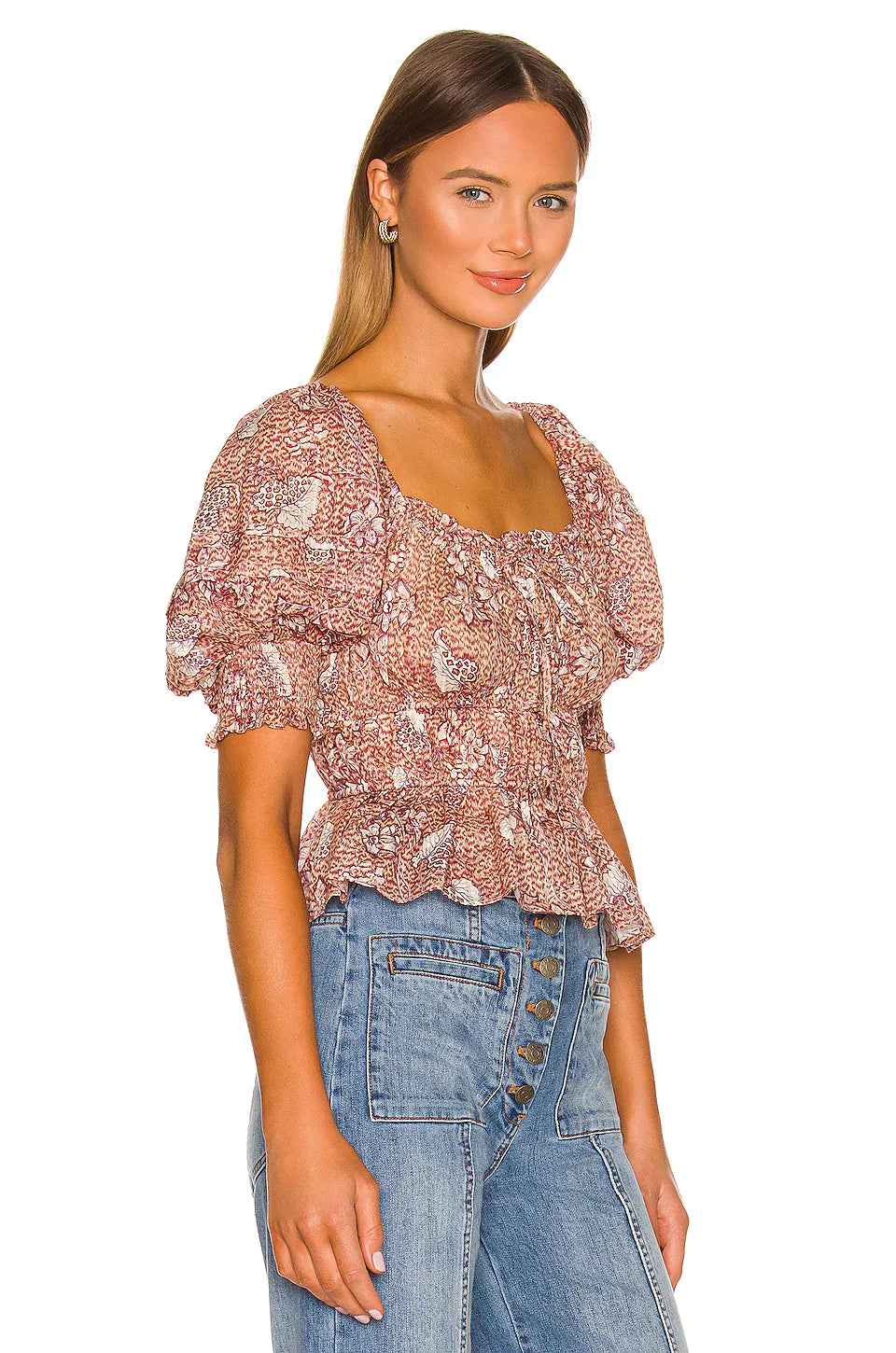 Ulla Johnson Kavi Blouse Top in Sandalwood size 4