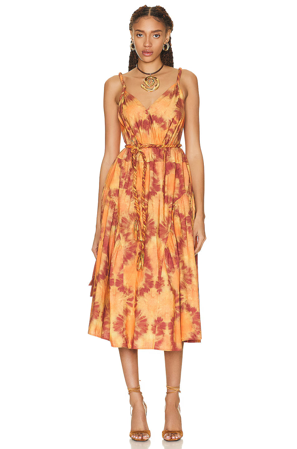 Ulla Johnson Valentina Midi Dress in Red Topaz size 4