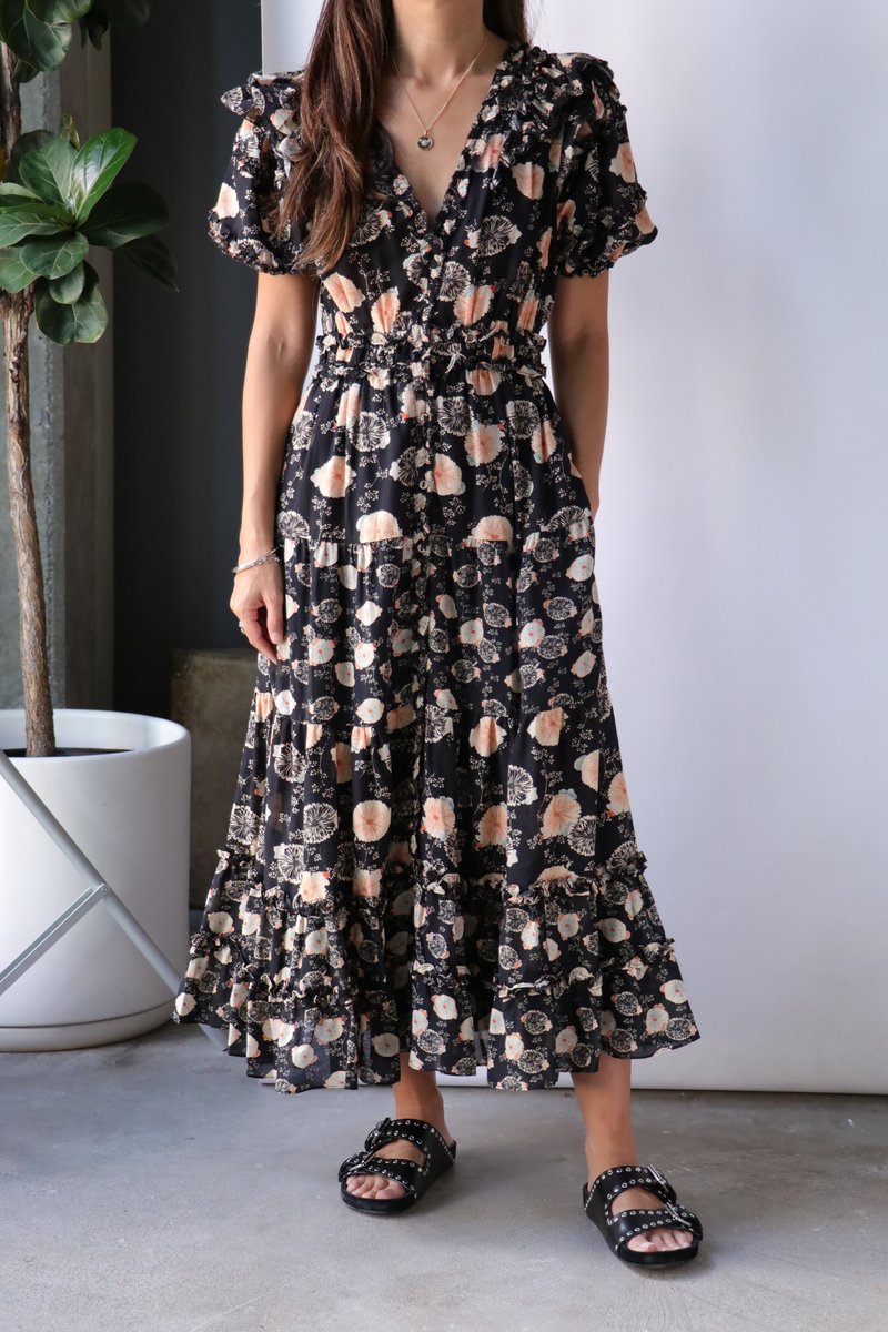 Ulla Johnson Irvette Dress Noir Floral size 6