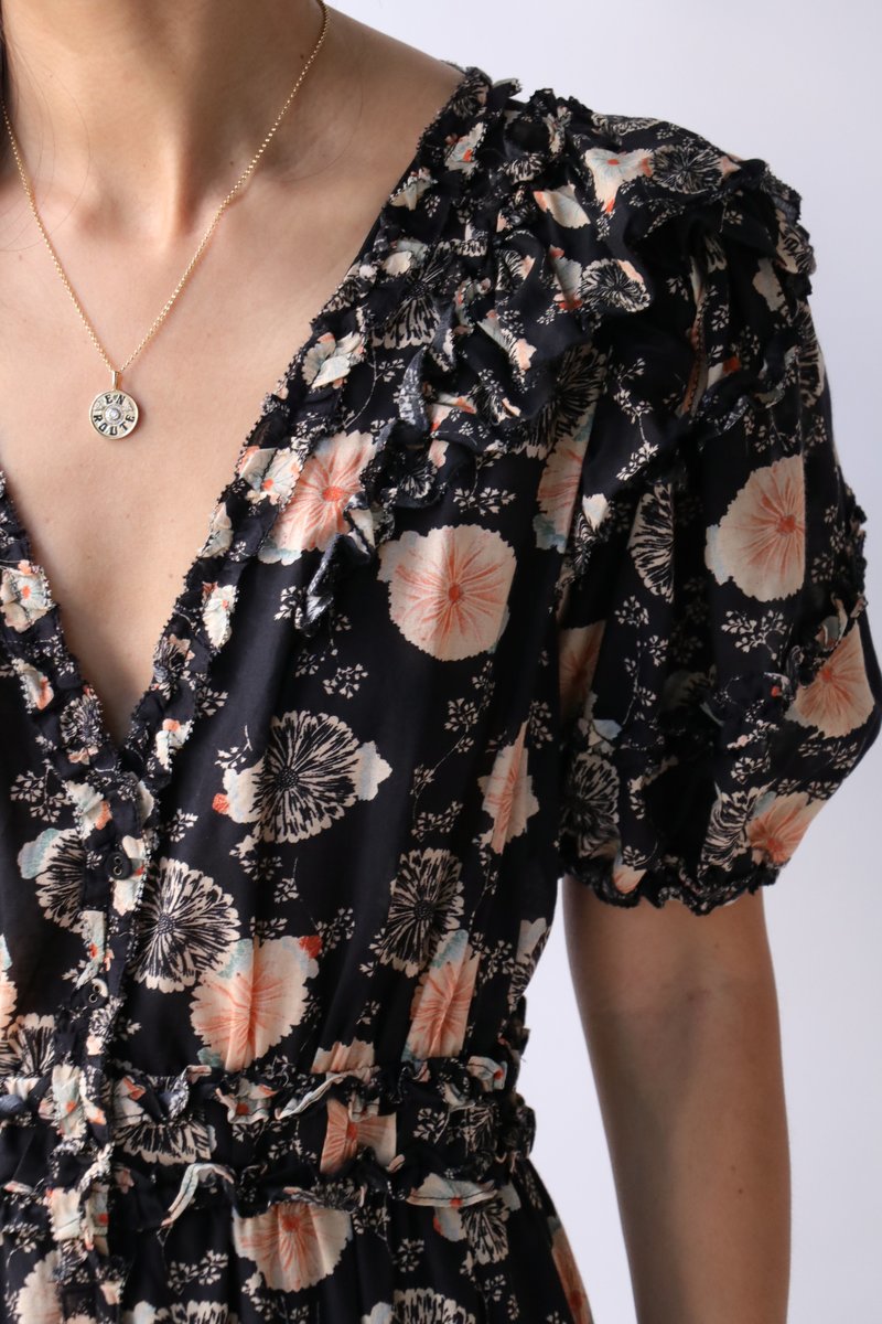 Ulla Johnson Irvette Dress Noir Floral size 6
