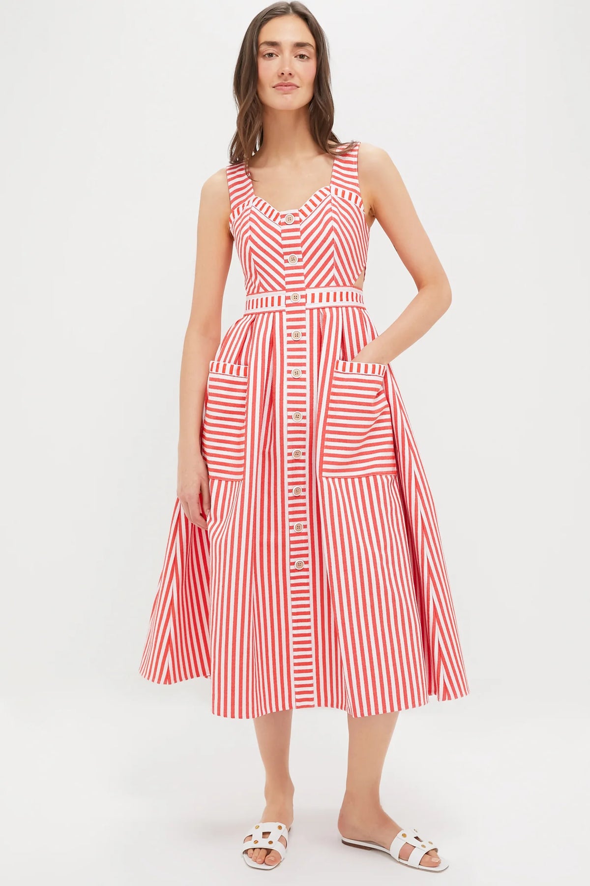 Hunter Bell Poppy Stripe Cosi Midi Dress size 8