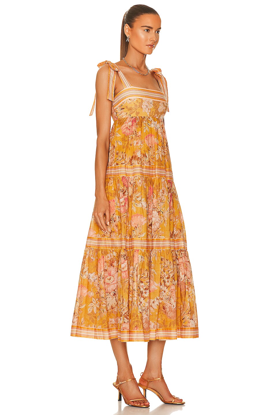 Zimmermann Pattie Tie Shoulder Midi Dress size 0 US 4