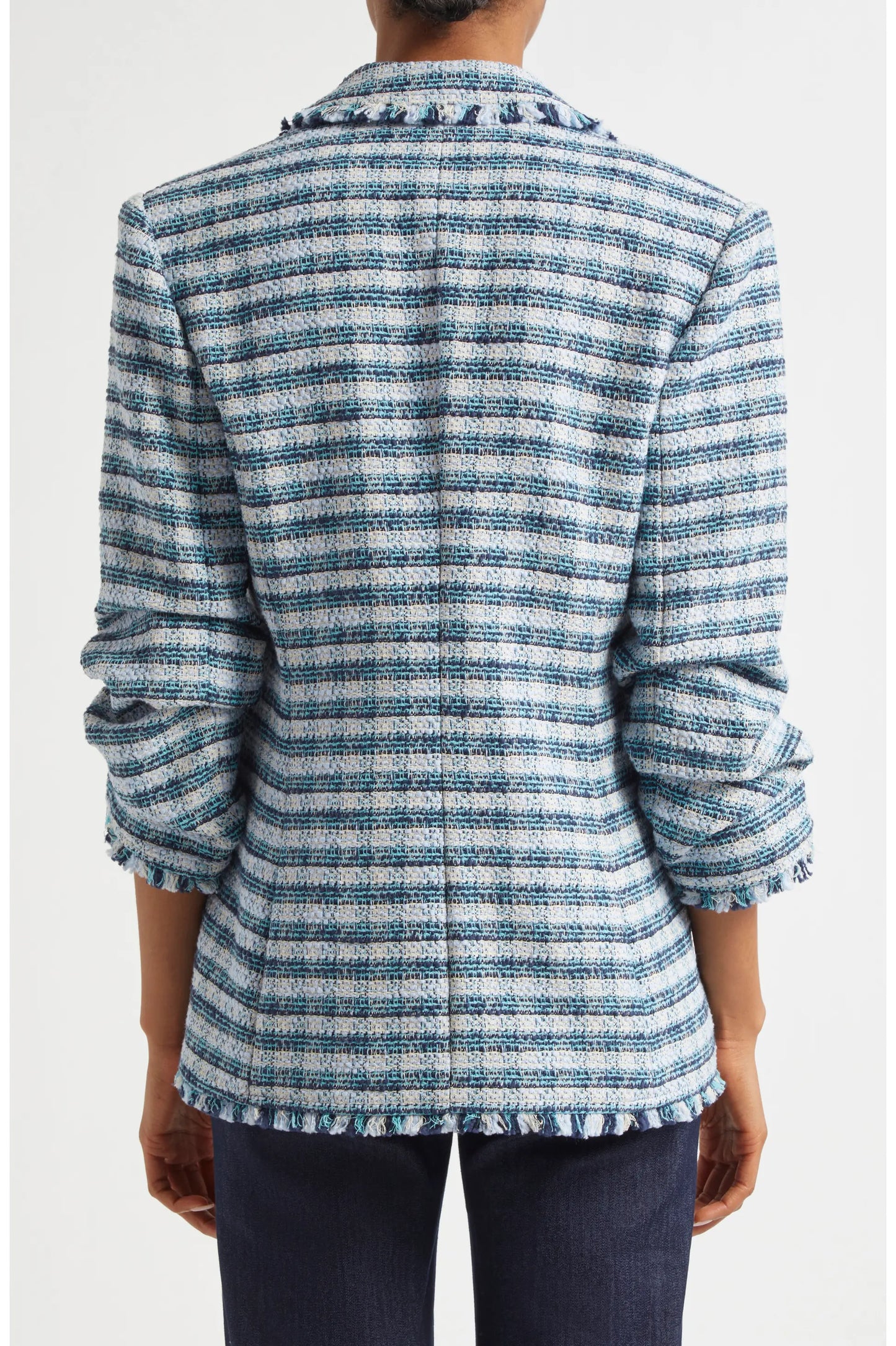 Cinq a Sept Khloe Blue Tweed Blazer size 6
