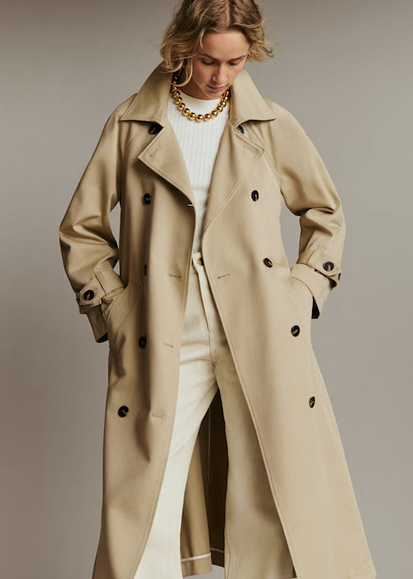 Sezane Pierce Trench Coat in Beige size 38 US 6