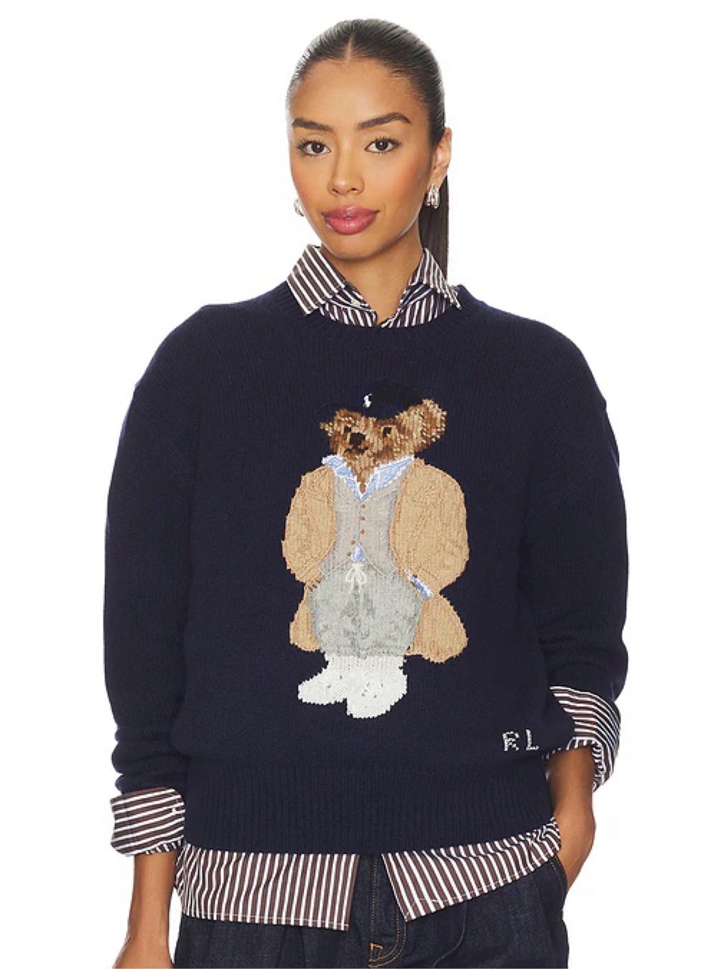 Polo Ralph Lauren Navy Cashmere Bear Sweater size M