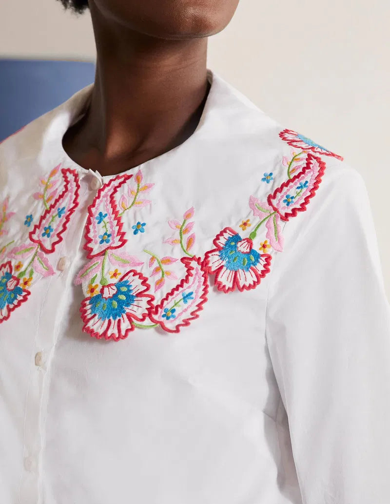 Boden Antonia Embroidered Shirt size 8