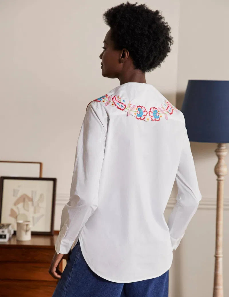 Boden Antonia Embroidered Shirt size 8