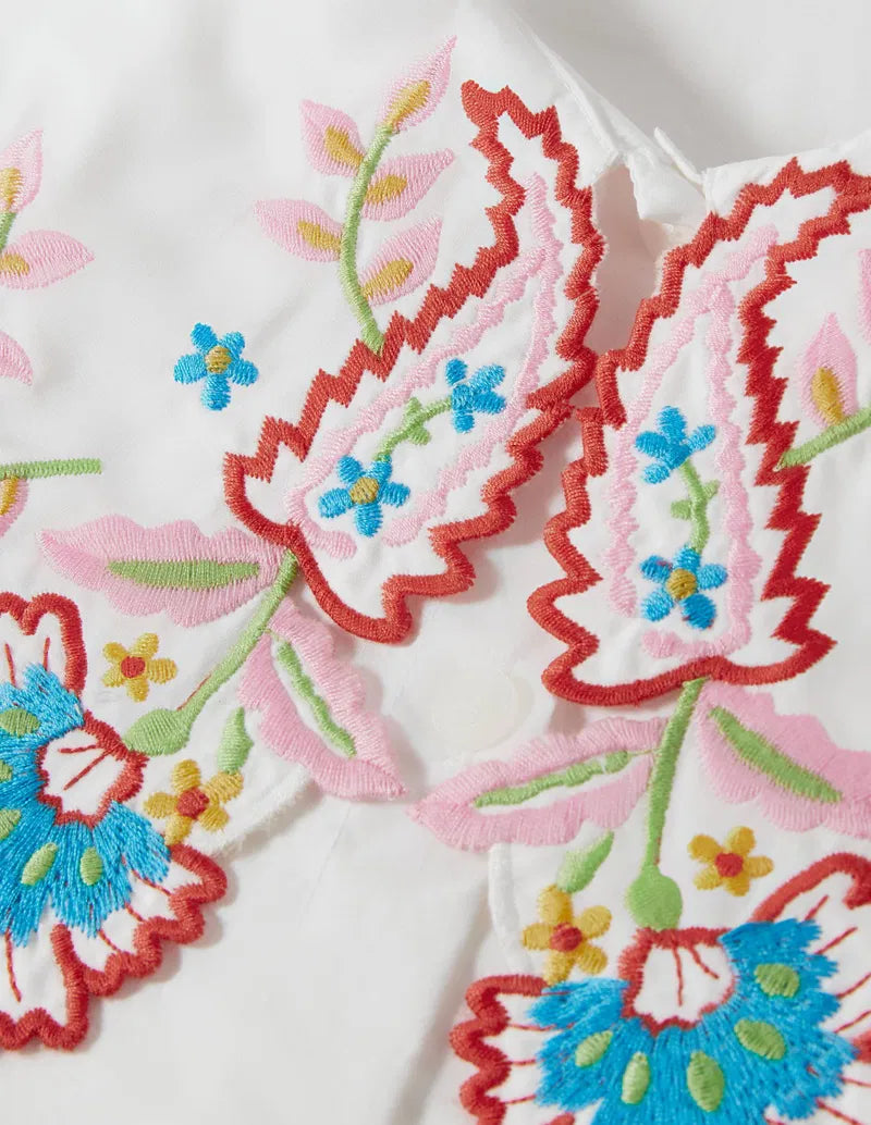 Boden Antonia Embroidered Shirt size 8