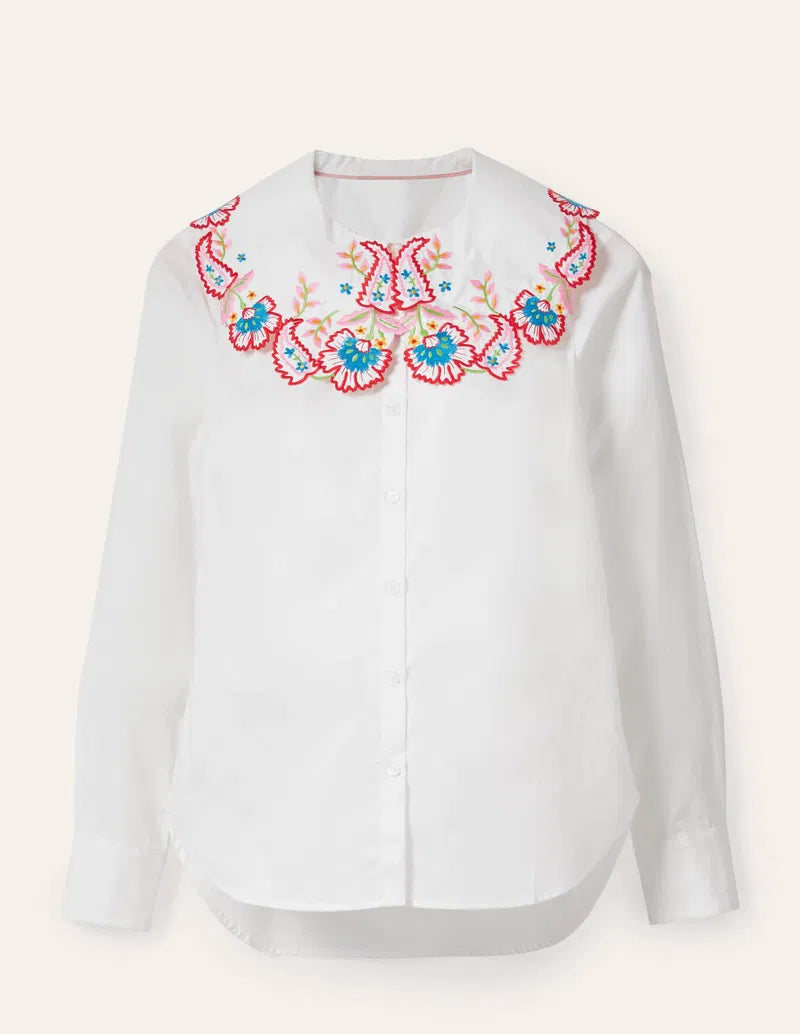 Boden Antonia Embroidered Shirt size 8