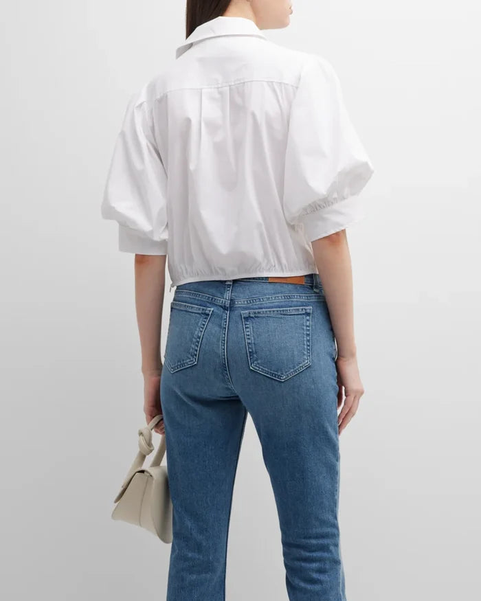 Finley Bomba Shirt in White Poplin size S