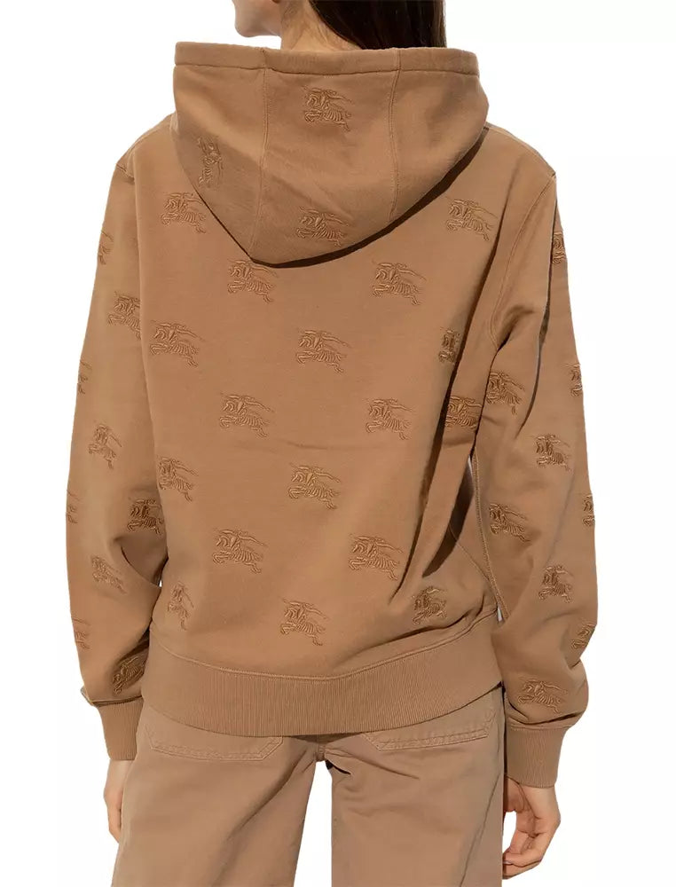 Burberry Embroidered Drawstring Hoodie Camel Legacy Brown Hoodie size XS