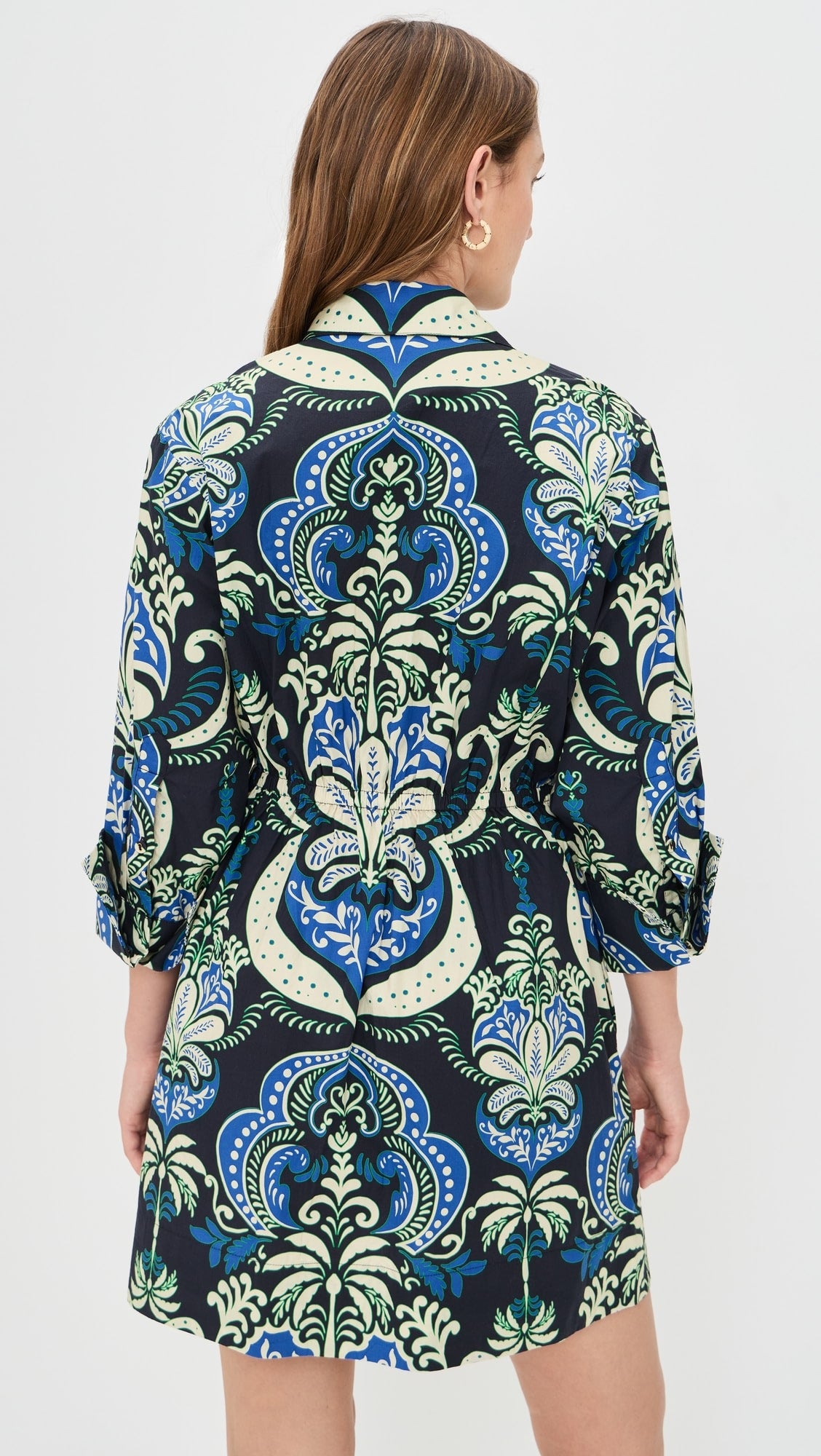 Cara Cara Henry Mini Dress in Palm Pavillion Cobalt size S